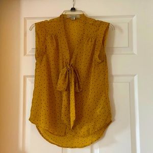 Yellow Multi Bow-tie Sleeveless Blouse